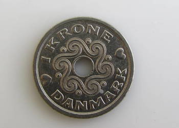Moneta 1 Krone Korona  1992 ( Dania )