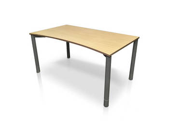 Biurko Bene jasny buk (ergonomiczna wnęka)