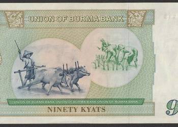 Birma MYANMAR - 90 kyat - 1987 - stan bankowy UNC