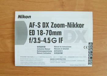 Instrukcja Nikon AF-S DX Zoom-Nikkor 18-70 f 3,5-4,5 G IF