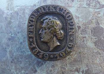 Przypinka odznaka Fryderyk Chopin 1849-1949 mennica