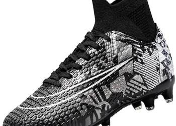 Buty piłkarskie,Korki FG/AG,sportowe,do gry na murawie,czarne,Rozmiar 33 EU