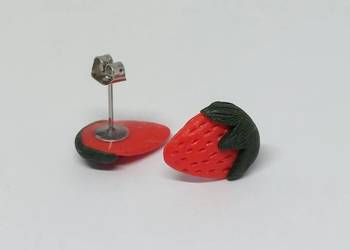 Kolczyki ręcznie robione truskawki