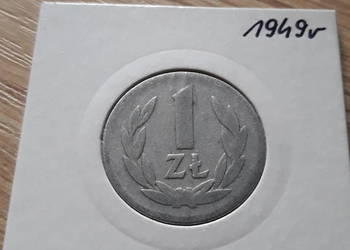 1 złoty 1949 r Aluminium- nr 4-Bardzo ładna