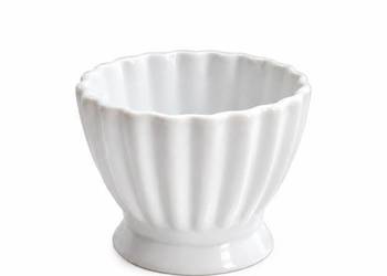 Cukierniczka z białej porcelany puchar ryflowana retro PR