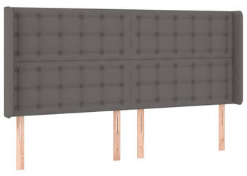 Zagłówek do łóżka z LED szary 183x16x118/128cm sztuczna skóra WM-3124154