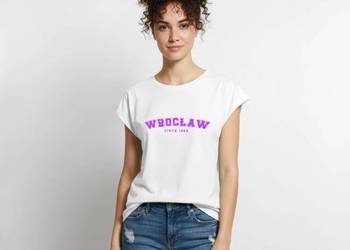 Ekologiczna bluzka damska Premium Wrocław Streetwear Urban fiolet