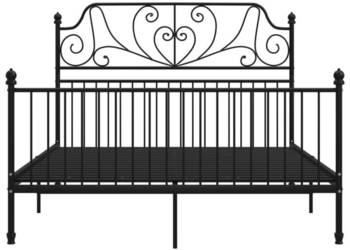 vidaXL Rama łóżka, czarna, metalowa, 160x200 cm(SKU:324853)