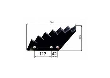Nóż do paszowozu 344x8 mm, mały Kuhn - wzmocniony  - zamiennik APL00075