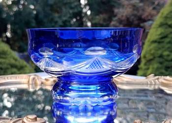 Miska kryształowa kobaltowa