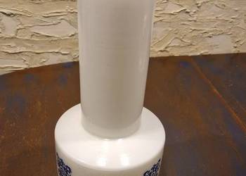 Klosz do lampy naftowej ArtDeco komin vintage czasy PRL biały kobaltowy wzó
