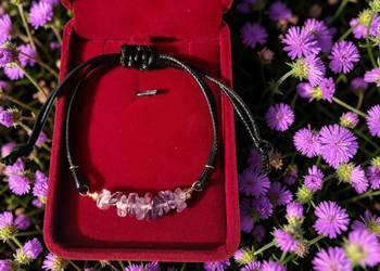 Bransoletka z kamienia naturalnego ametyst.