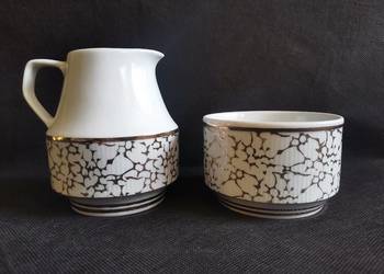 Stary mlecznik, cukierniczka Roman porcelana Chodzież design PRL