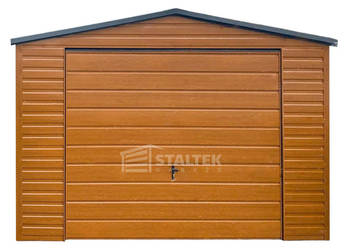 Garaż blaszany 4x4m Brama uchylna dach rynna ST189