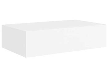 Półka ścienna z szufladą biała 40 x 235 x 10 cm MDF WM-330241