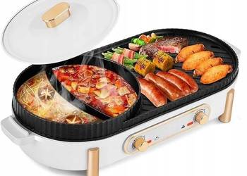 Grill Elektryczny Hot Pot 1700W Przenośna Kuchenka 2W1 Z Elektryczną Blachą