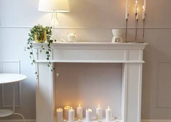 portal kominkowy atrapa kominka konsola Hamptons