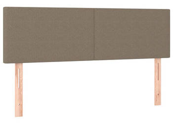 Zagłówek do łóżka z LED taupe 144x5x78/88 cm tkanina WM-3121334