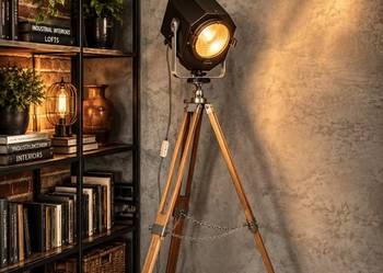 Lampa teatralna stojąca PRL loft vintage