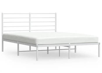 Łóżko Metalowe Białe Rama Łóżka Ze Stelażem Biała 135x190 cm WM-352367