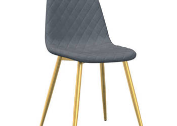 Krzesła stołowe 4 szt. ciemnoszare obite aksamitem WM-325680