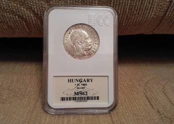 1 Forint 1883 Węgry moneta srebrna MS 62-możliwość wysyłki