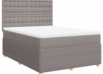 Łóżko kontynentalne z materacem taupe tkanina 140x190 cm WM-3292069