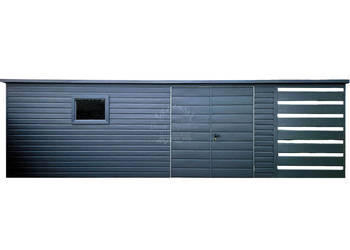 Schowek - Domek Ogrodowy 6,5x2,5m  wiata 1,5x2,5m okno Antracyt ID720