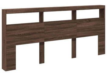 Zagłówek z półkami i LED brązowy dąb 220x17x102 cm WM-839230