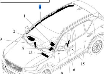 VOLVO XC40 lewa kurtyna dachowa airbag 31690773 VOLVO XC40 lewa kurtyna dachowa airbag 31690773