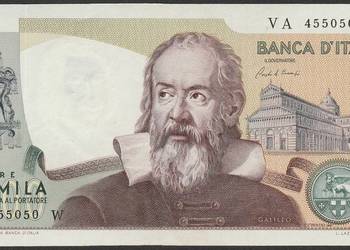 WŁOCHY 2000 LIRÓW 1983 - GALILEUSZ - STAN BANKOWY UNC