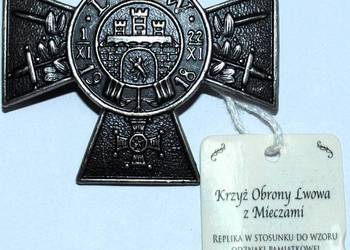 Odznaka Krzyż Obrony Lwowa z Miecza II RP REPLIKA