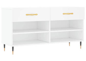 Ławka z miejscem na buty biała 102x35x55 cm WM-829716
