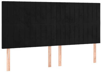 Zagłówki do łóżka 4 szt. czarny 80x5x78/88 cm aksamit WM-3116626