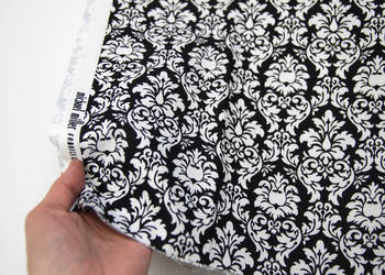 Tkanina bawełniana Michael Miller PETITE DANDY DAMASK, czarno-biały wzór