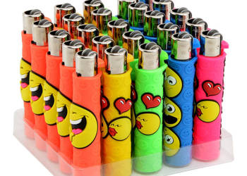 Zestaw 5 Zapalniczek Płomieniowych Krzesiwowych Atomic Candy Smiley