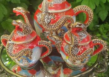 PRAWDZIWY UNIKAT *SATSUMA JAPONIA NIPPON 1920- 1930
 ZŁOCONY 24 KARATOWYM Z