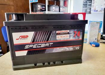 Akumulator 74Ah 670A EN SPECBAT  PRAWY PLUS