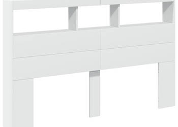 Zagłówek z półkami i oświetleniem LED biały 160x17x102 cm WM-839203