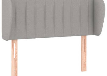 Zagłówek uszak jasnoszary 83x23x78/88 cm tkanina WM-3117356