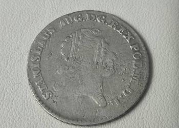 Srebrne 4 grosze (złotówka) SAP z 1766 roku.