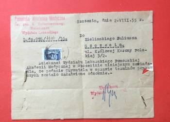 ( 820 ) Pismo Akademii Medycznej w Szczecinie ( 820 ) Pismo Akademii Medycznej w Szczecinie