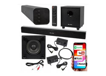 GŁOŚNIK BLUETOOTH SOUNDBAR DŹWIĘK SURROUND 4.1 120W SUBWOOFER do TELEWIZOR