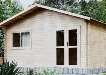 SOLIDNY domek LETNISKOWY drewniany 5m x 5m*25 m2*ściany aż 45 mm*ROD
