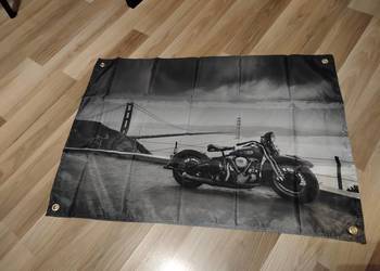Baner plakat materiałowy 90x60cm Harley Davidson benelli DKW Triumph Derbi
