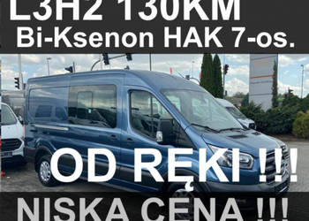 Ford Transit L3H2 130KM Hak Brygadowy 7-os. Kamera Bi-ksenony 1770 zł