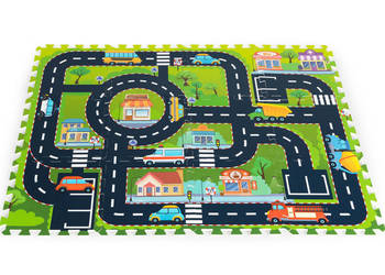 Mata piankowa dla dzieci puzzle miasto ulice drogi IPLAY