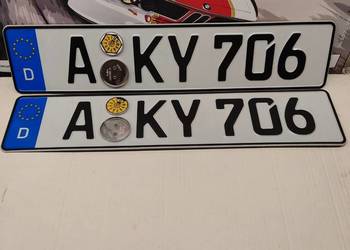 Tablica rejestracyjna Niemcy 2 sztuki A-KY706