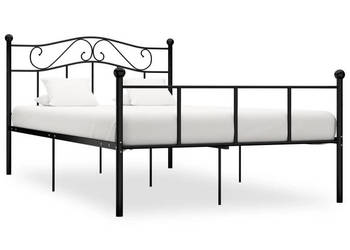 Łóżko Metalowe Czarne Rama Łóżka Ze Stelażem 160 x 200 cm WM-284527