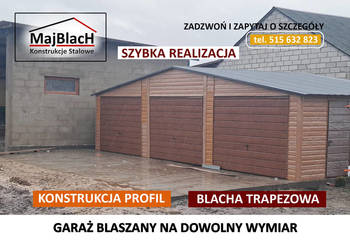 DREWNOPODOBNY Wielostanowiskowy GARAŻ BLASZANY  Garaże  – Maj-Blach
